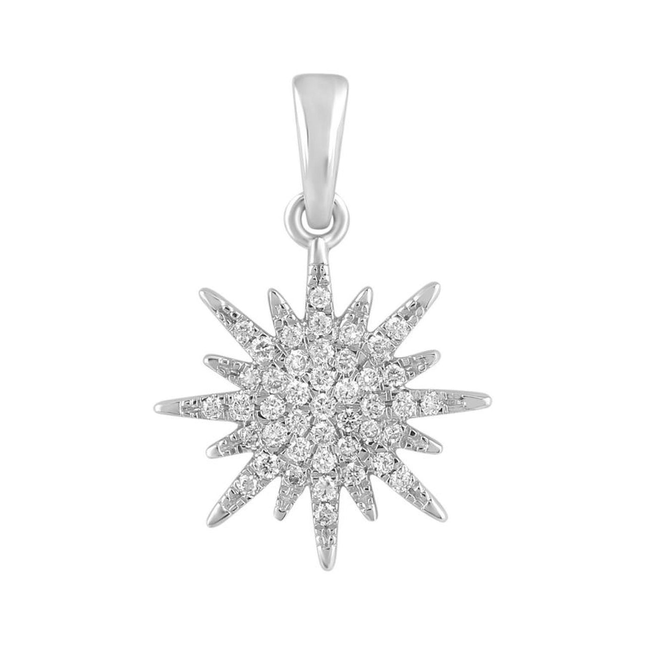 LADIES PENDANT 1/6 CT ROUND DIAMOND 10K WHITE GOLD