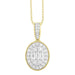 LADIES PENDANT 1/2 CT ROUND/BAGUETTE DIAMOND 10K YELLOW GOLD