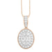 LADIES PENDANT 1/2 CT ROUND/BAGUETTE DIAMOND 10K ROSE GOLD