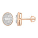 LADIES EARRING 1/3 CT ROUND/BAGUETTE DIAMOND 10K ROSE GOLD