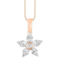 Thumbnail for LADIES PENDANT 1/4 CT ROUND/BAGUETTE DIAMOND 10K ROSE GOLD
