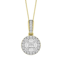 Thumbnail for LADIES PENDANT 1/2 CT ROUND/BAGUETTE/PRINCESS DIAMOND 10K ROSE GOLD