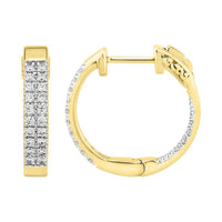 Thumbnail for LADIES HOOPS 1/2 CT ROUND DIAMOND 10K YELLOW GOLD