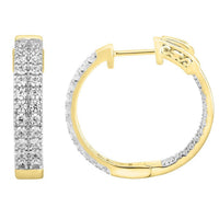 Thumbnail for LADIES HOOPS 2 CT ROUND DIAMOND 10K YELLOW GOLD