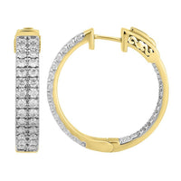 Thumbnail for LADIES HOOPS 3 CT ROUND DIAMOND 10K YELLOW GOLD