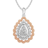 Thumbnail for LADIES PENDANT 1/4 CT ROUND DIAMOND 10K WHITE/ROSE GOLD