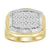 Thumbnail for MEN'S RING 1/2 CT ROUND DIAMOND 10K YELLOW/WHITE GOLD
