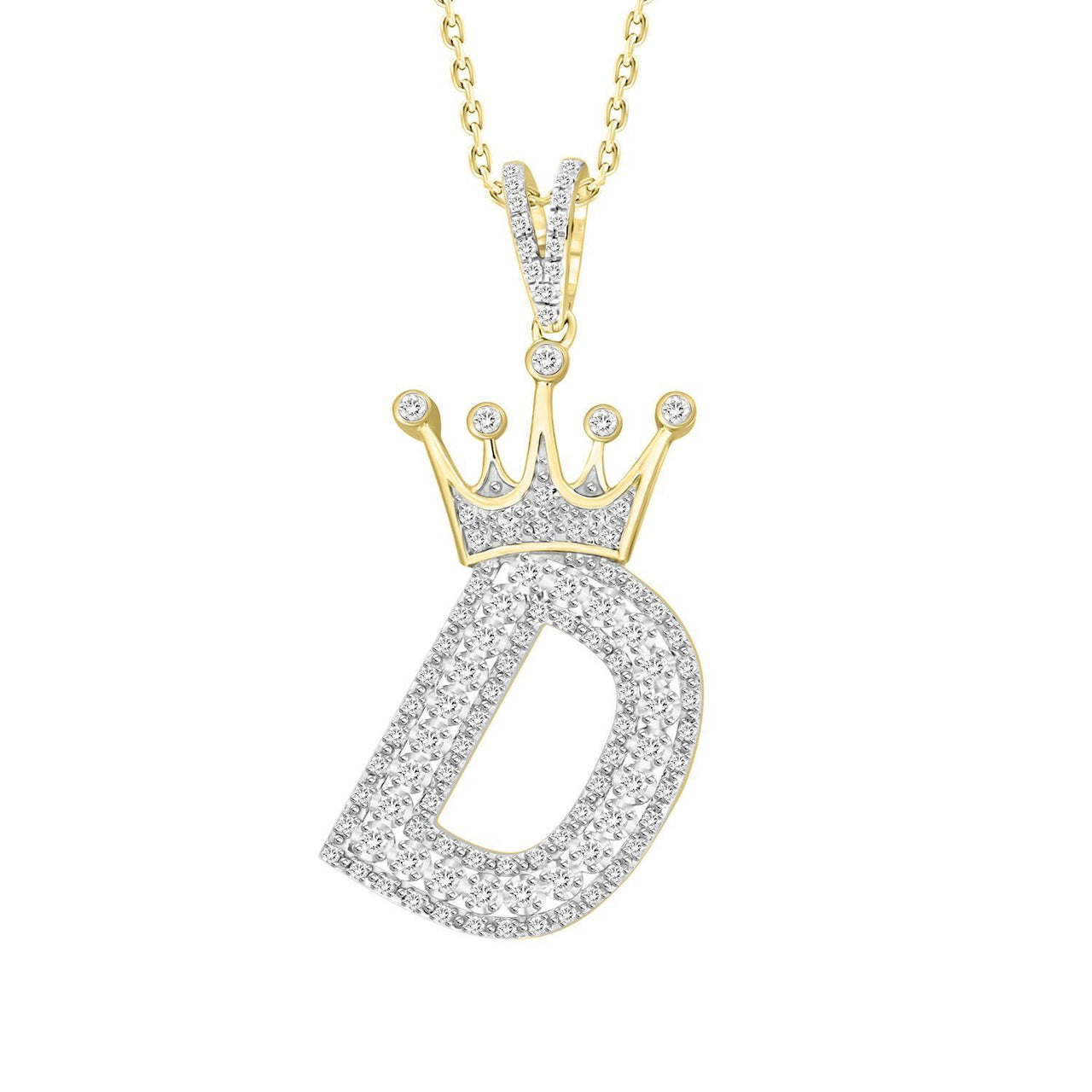MEN'S CHARM 3/8 CT ROUND DIAMOND 10K YELLOW GOLD
