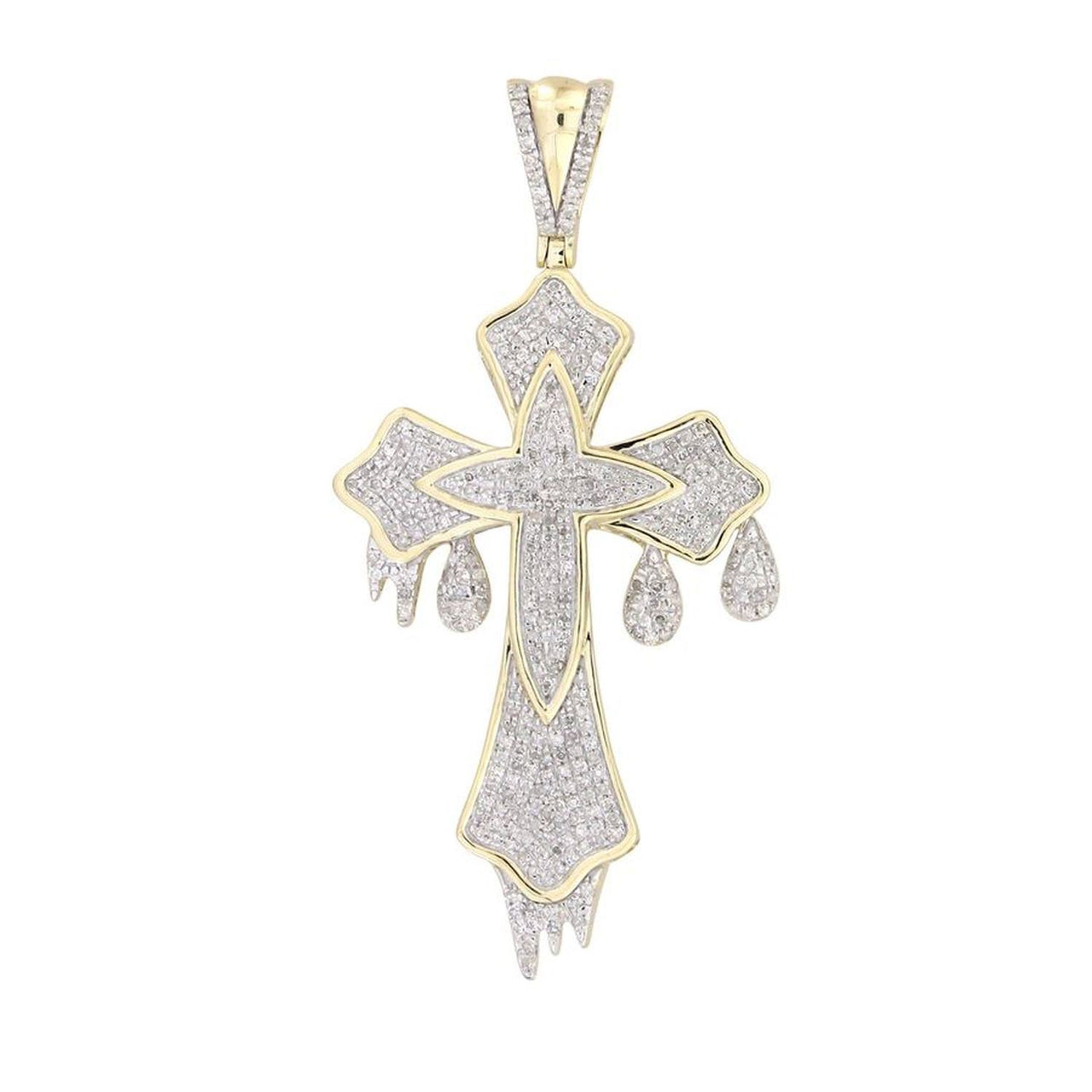 MEN'S CHARM 3/4 CT ROUND DIAMOND 10K YELLOW GOLD
