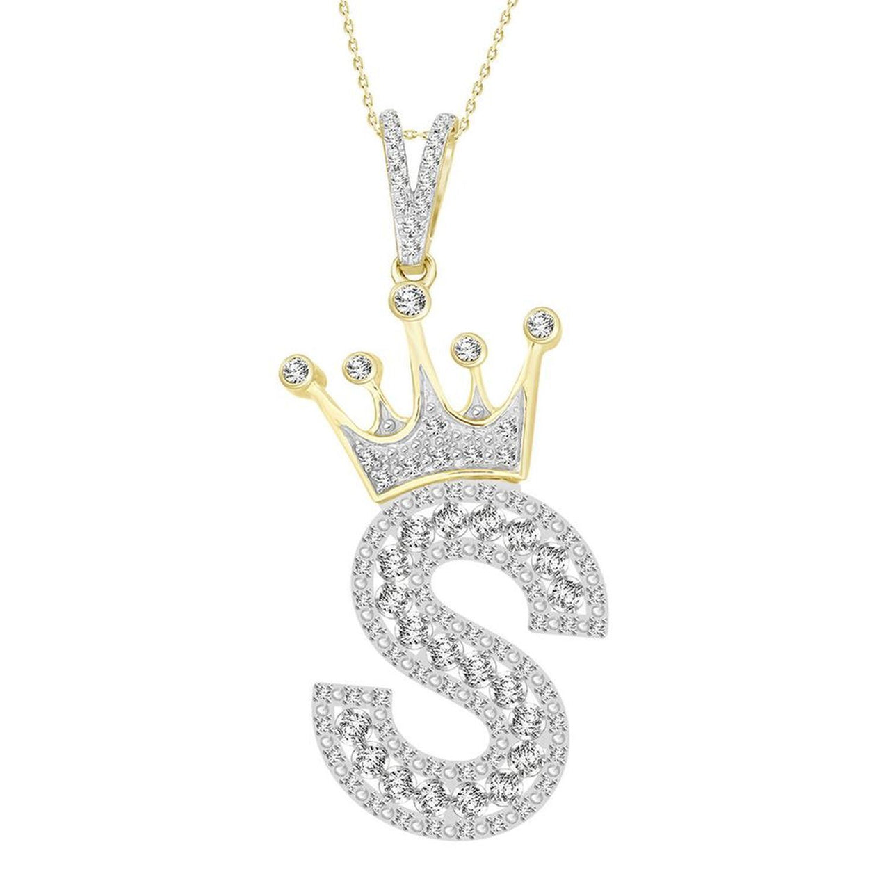 MEN'S CHARM 3/8 CT ROUND DIAMOND 10K YELLOW GOLD