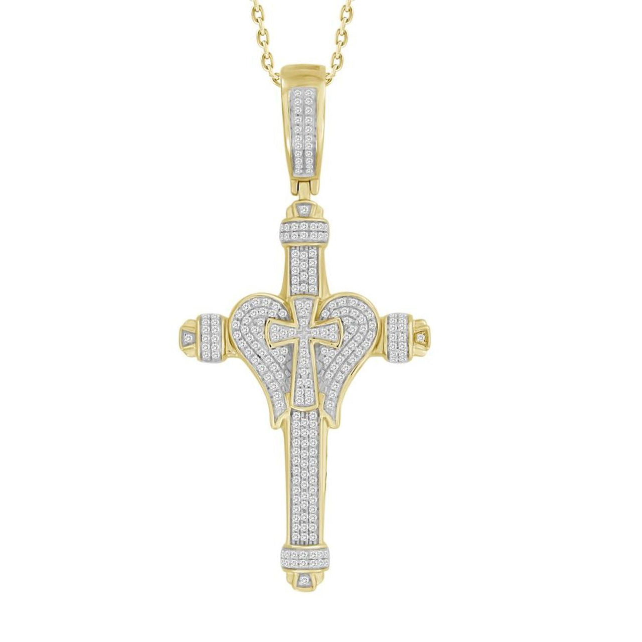 MEN'S CHARM 1/2 CT ROUND DIAMOND 10K YELLOW GOLD
