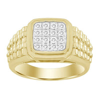 Thumbnail for MEN'S RING 1/2 CT ROUND DIAMOND 10K YELLOW GOLD