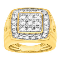 Thumbnail for MEN'S RING 3 CT ROUND DIAMOND 10K YELLOW GOLD