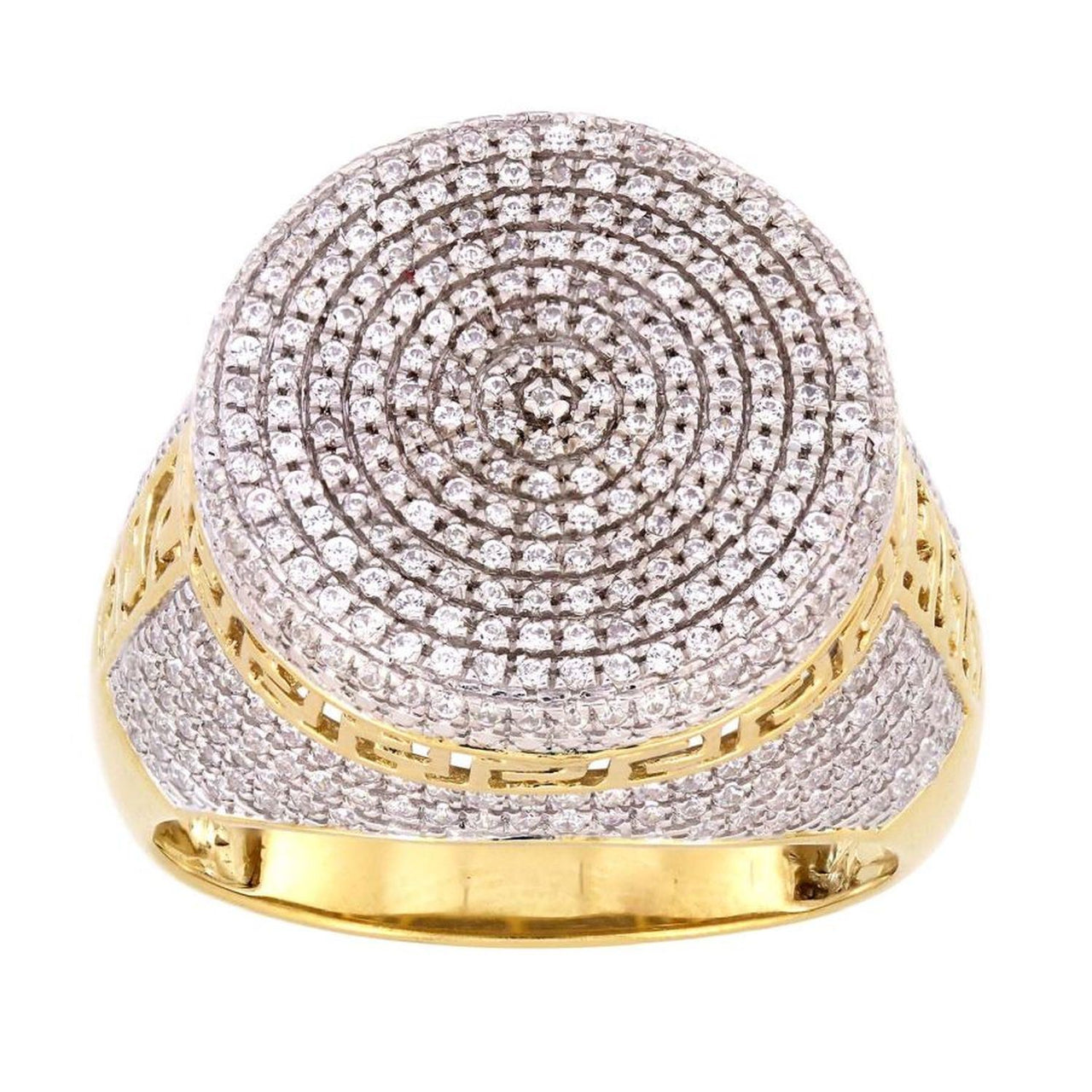 MEN'S RING 1 CT ROUND DIAMOND 10K YELLOW GOLD