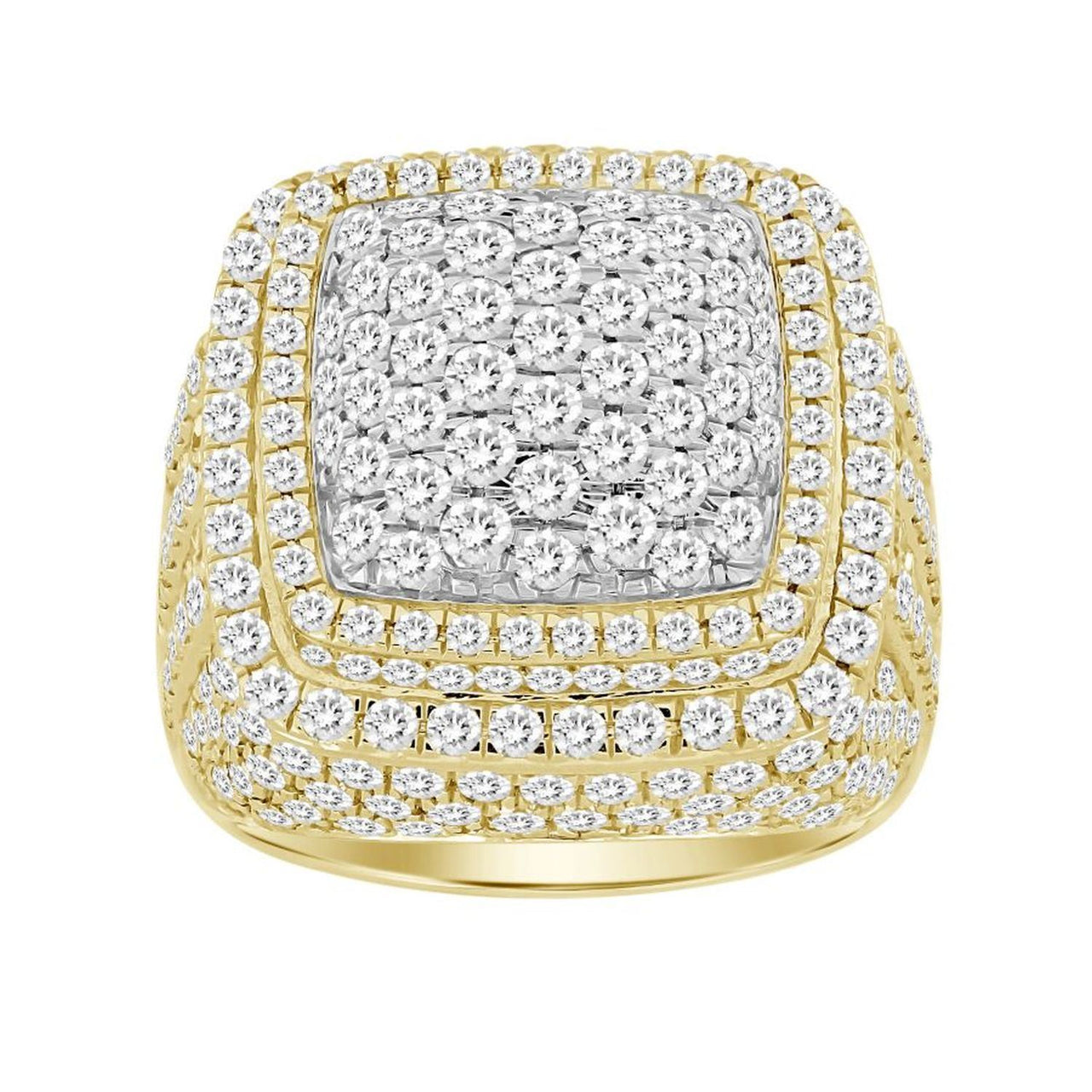 MEN'S RING 5 5/8 CT ROUND DIAMOND 10K YELLOW GOLD