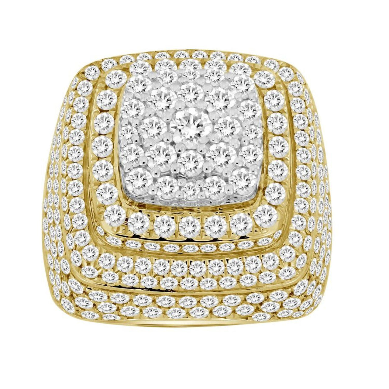 MEN'S RING 5 3/4 CT ROUND DIAMOND 10K YELLOW GOLD