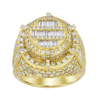 Thumbnail for MEN'S RING 5 CT ROUND/BAGUETTE DIAMOND 10K YELLOW GOLD