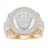 Thumbnail for MEN'S RING 3 7/8 CT ROUND DIAMOND 10K ROSE/WHITE GOLD