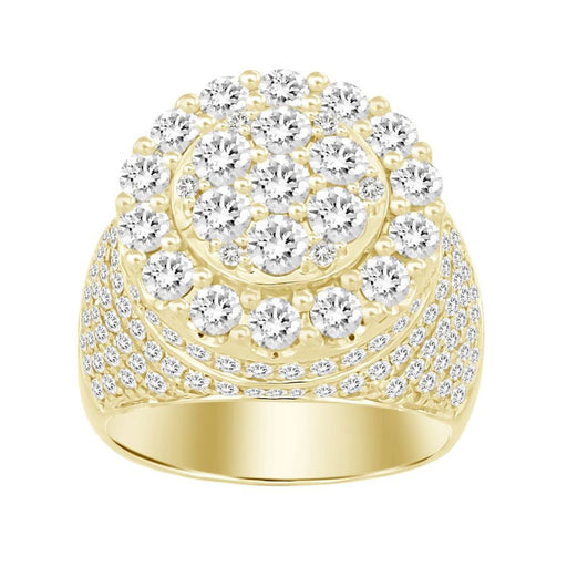 MEN'S RING 4 1/20 CT ROUND DIAMOND 10K YELLOW GOLD