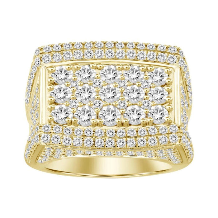 MEN'S RING 4 3/4 CT ROUND DIAMOND 10K YELLOW GOLD