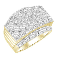 Thumbnail for MEN'S RING 3 CT ROUND/BAGUETTE DIAMOND 14K YELLOW GOLD