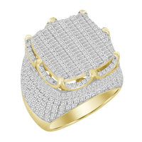 Thumbnail for MEN'S RING 4 1/10 CT ROUND/BAGUETTE DIAMOND 14K YELLOW GOLD