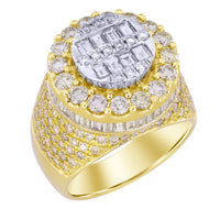 Thumbnail for MEN'S RING 4 1/6 CT ROUND/BAGUETTE DIAMOND 14K YELLOW/WHITE GOLD