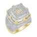 MEN'S RING 4 1/6 CT ROUND/BAGUETTE DIAMOND 10K YELLOW GOLD