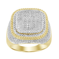 Thumbnail for MEN'S RING 1 CT ROUND DIAMOND 10K YELLOW GOLD