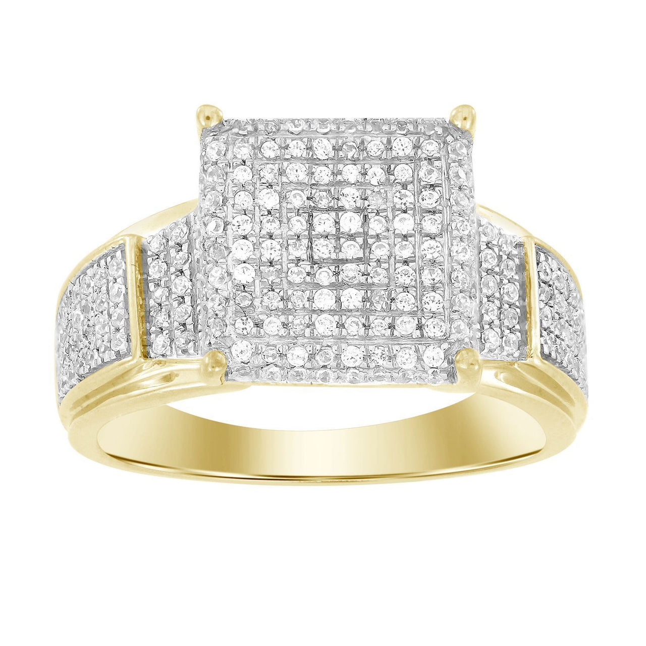 MEN'S RING 1/2 CT ROUND DIAMOND 10K YELLOW GOLD
