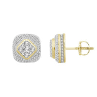 Thumbnail for UNISEX EARRINGS 1 CT ROUND DIAMOND 10K YELLOW GOLD