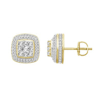 Thumbnail for UNISEX EARRINGS 1 CT ROUND DIAMOND 10K YELLOW GOLD