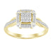 LADIES RING 1/4 CT ROUND/BAGUETTE DIAMOND 10K YELLOW GOLD