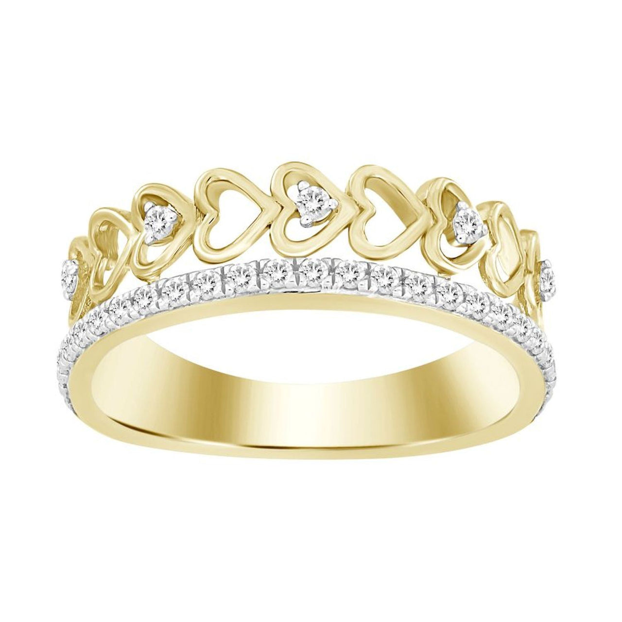 LADIES STACKABLE BAND 1/5 CT ROUND DIAMOND 10K YELLOW GOLD