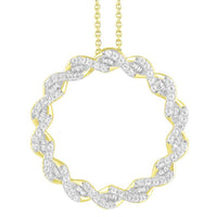 Thumbnail for LADIES NECKLACE 1/2 CT ROUND/BAGUETTE DIAMOND 10K YELLOW GOLD