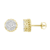 Thumbnail for MEN'S EARRING 1/4 CT ROUND/BAGUETTE DIAMOND 10K YELLOW GOLD
