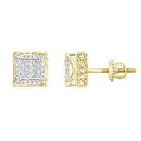 Thumbnail for MEN'S EARRING 1/4 CT ROUND/BAGUETTE DIAMOND 10K YELLOW GOLD
