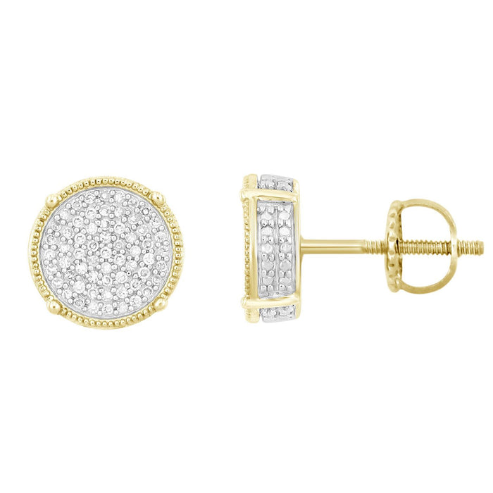 MEN'S EARRING 1/4 CT ROUND DIAMOND 10K YELLOW GOLD