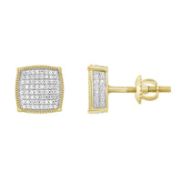 Thumbnail for MEN'S EARRING 1/3 CT ROUND DIAMOND 10K YELLOW GOLD