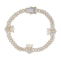 Thumbnail for MEN'S BRACELET 1 1/2 CT ROUND DIAMOND 10K YELLOW GOLD