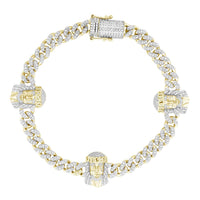 Thumbnail for MEN'S BRACELET 1 1/2 CT ROUND DIAMOND 10K YELLOW GOLD