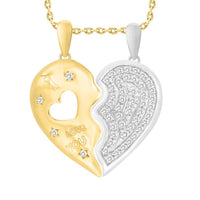 Thumbnail for LADIES PENDANT 1/10 CT ROUND DIAMOND 10K WHITE/YELLOW GOLD