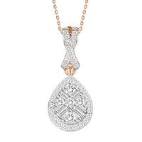 Thumbnail for LADIES PENDANT 1/5 CT ROUND/BAGUETTE DIAMOND 10K ROSE GOLD