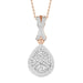 LADIES PENDANT 1/5 CT ROUND/BAGUETTE DIAMOND 10K ROSE GOLD