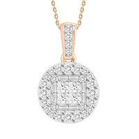 Thumbnail for LADIES PENDANT 1/2 CT ROUND/PRINCESS/BAGUETTE DIAMOND 10K ROSE GOLD
