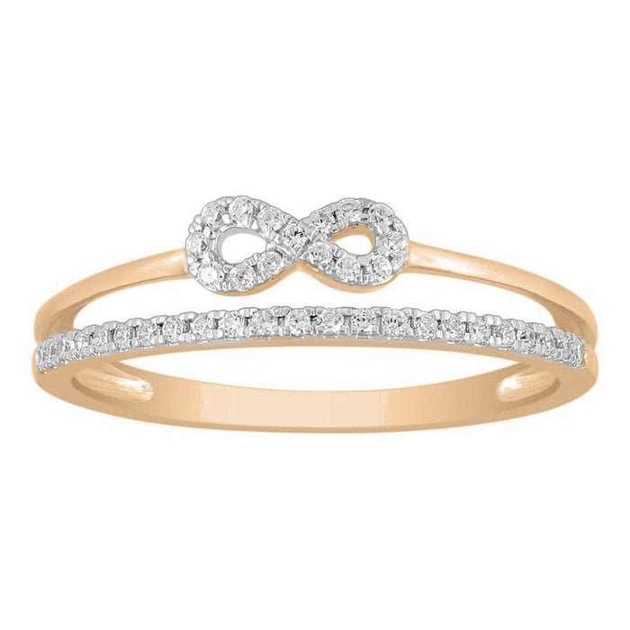 LADIES RING 1/6 CT ROUND DIAMOND 10K ROSE GOLD