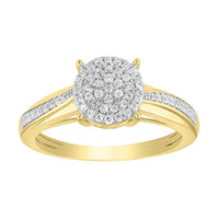 Thumbnail for LADIES RING 1/4 CT ROUND DIAMOND 10K YELLOW GOLD