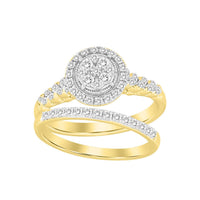 Thumbnail for LADIES BRIDAL RING SET 1/2 CT ROUND DIAMOND 10K YELLOW GOLD