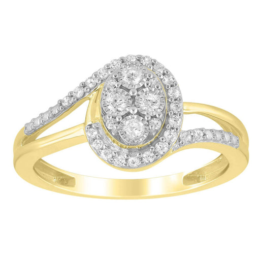 LADIES RING 1/4 CT ROUND DIAMOND 10K YELLOW GOLD