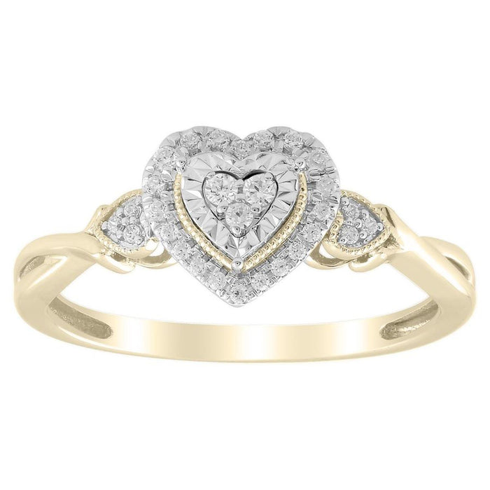 LADIES RING 1/6 CT ROUND DIAMOND 10K YELLOW GOLD